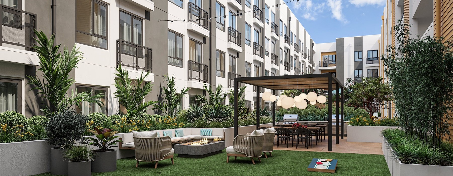 outdoor lounge area